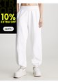 Pantalón Blanco Blanco Blanco De Chándal Holgado Con Monograma Calvin Klein de Calvin Klein