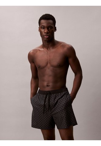 Traje Negro De Baño Con Estampado Integral Calvin Klein Calvin Klein
