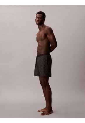Traje Negro De Baño Con Estampado Integral Calvin Klein