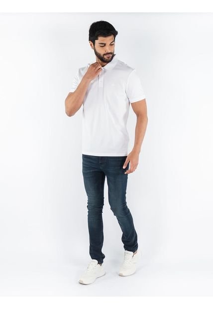 Polo Blanca De Algodón Para Hombre Calvin Klein