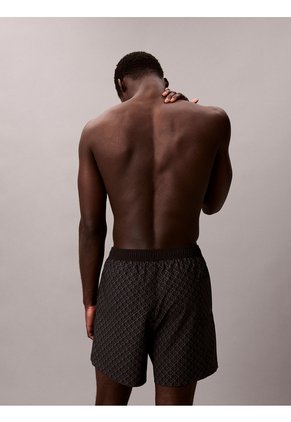Traje Negro De Baño Con Estampado Integral Calvin Klein