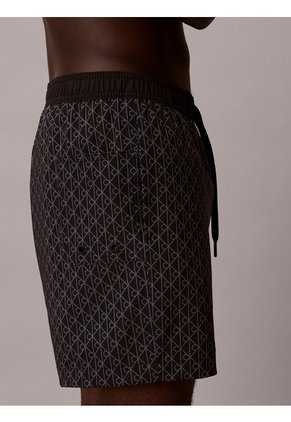 Traje Negro De Baño Con Estampado Integral Calvin Klein
