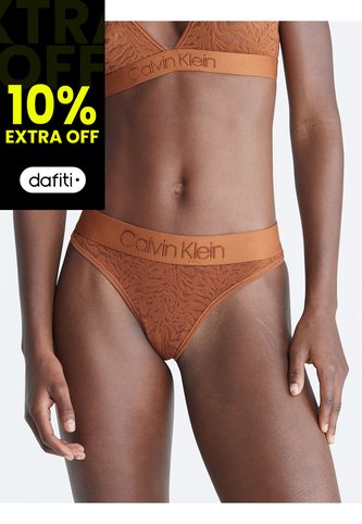 Pantie Cafe Tipo Tanga Con Encaje Tonal - Intrinsic Calvin Klein Calvin Klein