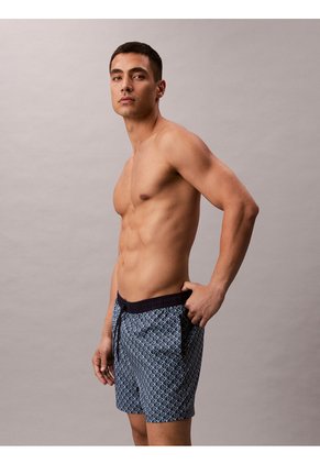 Traje Azul De Baño Con Estampado Integral Calvin Klein