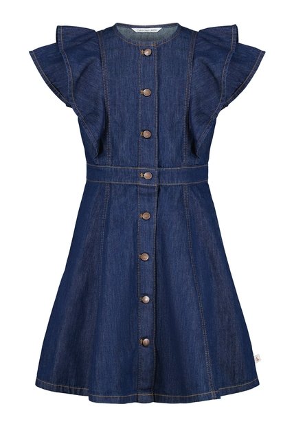 Vestido Azul Para Niña Denim Con Manga Mariposa Calvin Klein