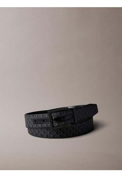 Cinturón Negro Reversible Con Logo Emblemático Calvin Klein