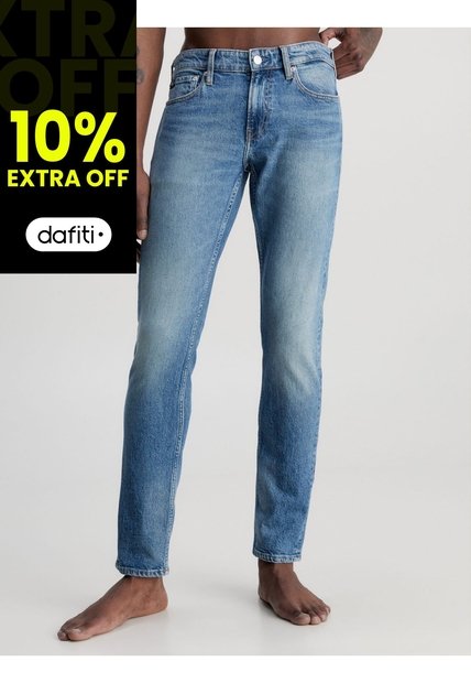 Jeans Con Ajuste Slim Hombre Azul Calvin Klein