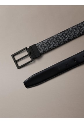 Cinturón Negro Reversible Con Logo Emblemático Calvin Klein