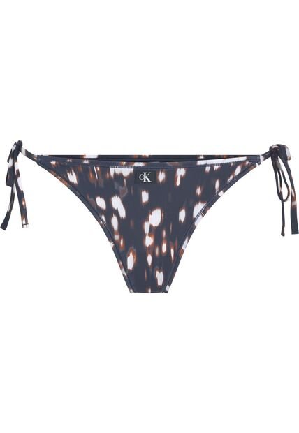 Partes Multicolor De Abajo De Bikini Con Lazadas - CK Monogram Calvin Klein