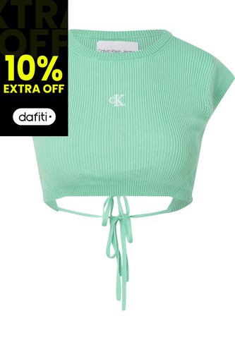 Crop Top Verde De Punto Cropped Con Espalda Abierta Calvin Klein Calvin Klein