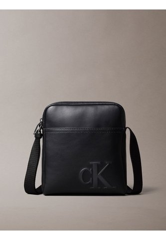 Bolso Negro Reporter Con Logo Monograma Grabado Calvin Klein Calvin Klein