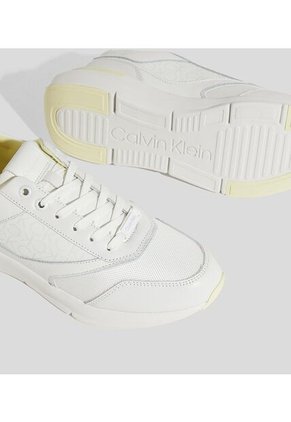 Tenis Blanco Runner Lace Up Con Monograma Calvin Klein