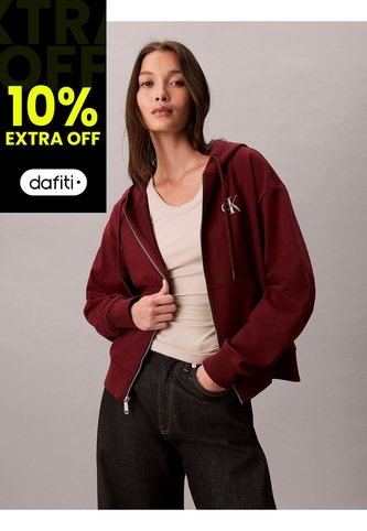 Buzo Rojo Con Capota Y Cierre De Cremallera Calvin Klein Calvin Klein