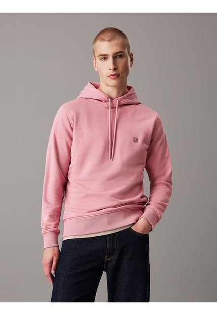 Buzo Rosado Con Capota De Algodón Con Insignia Calvin Klein