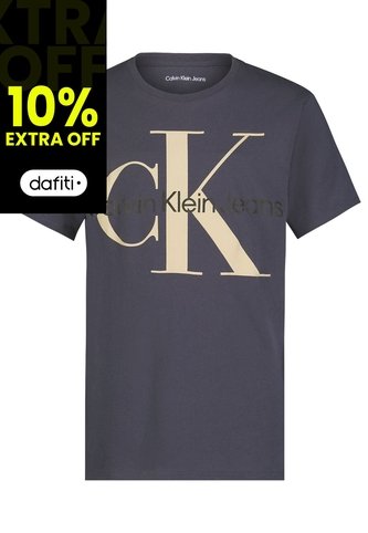 Camiseta Azul Con Monograma Para Niño Calvin Klein Calvin Klein