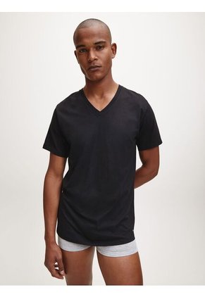 Paquete De 3 Camisetas Negras Cuello V Para Hombre Calvin Klein