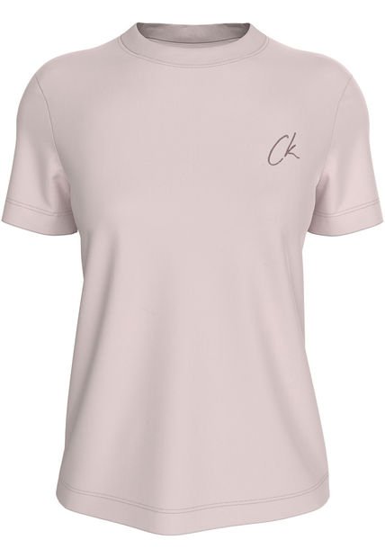 Camiseta Rosada Con Logo Bordado Calvin Klein