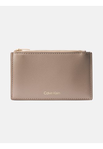 Tarjetero Beige Con Cremallera Y Logo En Lámina Metálica Calvin Klein Calvin Klein