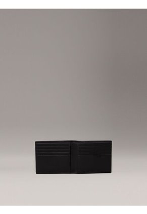 Billetera Negra Mono Logo Bifold De Cuero Calvin Klein