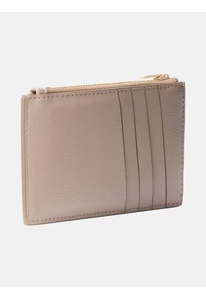 Tarjetero Beige Con Cremallera Y Logo En Lámina Metálica Calvin Klein