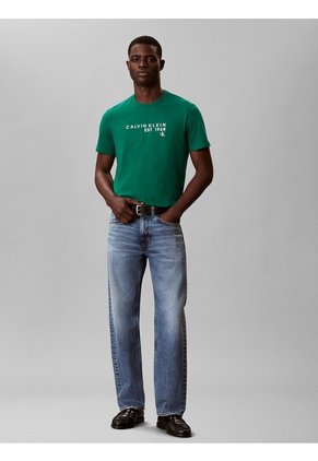 Camiseta Verde Con Gráfico De Logo Calvin Klein