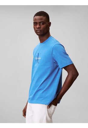 Camiseta Azul 20s Con Estampado Gráfico De Monograma Calvin Klein