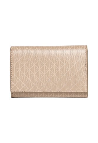 Billetera Beige Trifold Con Estampado Emblem Integral Calvin Klein Calvin Klein
