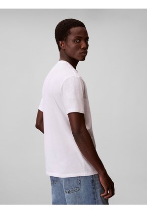 Camiseta Blanca Con Gráfico De Logo Calvin Klein