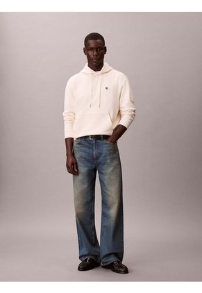 Buzo Beige En Tejido Terry Con Monograma Calvin Klein