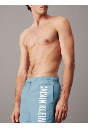 Traje Celeste De Baño De Largo Medio Con Cordón - Intense Power Calvin Klein