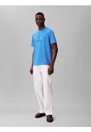 Camiseta Azul 20s Con Estampado Gráfico De Monograma Calvin Klein