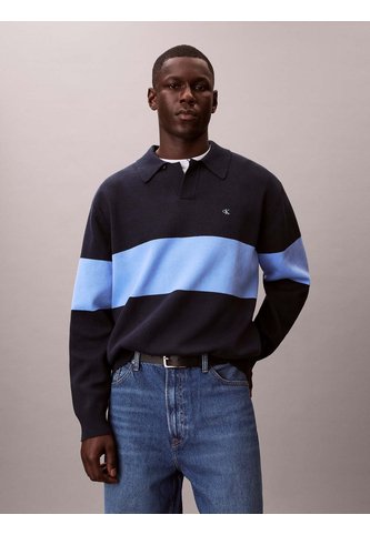 Saco Azul Tipo Polo A Rayas Calvin Klein Calvin Klein