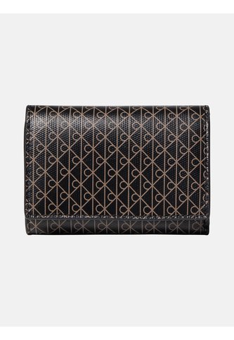 Billetera Negra Trifold Con Estampado Emblem Integral Calvin Klein Calvin Klein