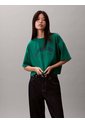 Camiseta Verde Cropped Con Logo Calvin Klein de Calvin Klein