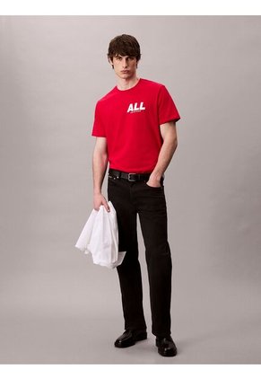 Camiseta Roja Con Estampado Gráfico All Calvin Klein