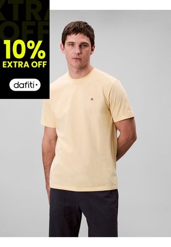 Camiseta Amarilla De Algodón Con Monograma Bordado Calvin Klein Calvin Klein