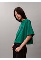 Camiseta Verde Cropped Con Logo Calvin Klein de Calvin Klein