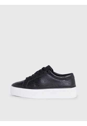 Tenis Negros Con Plataforma Y Monograma Calvin Klein