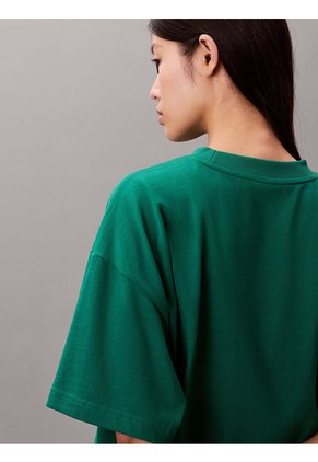Camiseta Verde Cropped Con Logo Calvin Klein