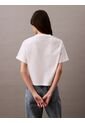Camiseta Blanca Cropped Con Monograma Calvin Klein de Calvin Klein