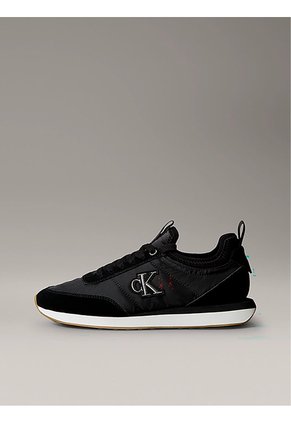 Tenis Negro De Running Con Logo Distintivo Calvin Klein