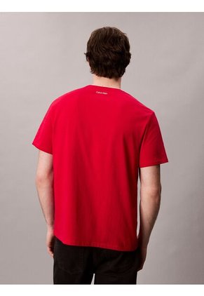 Camiseta Roja Con Estampado Gráfico All Calvin Klein