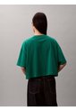 Camiseta Verde Cropped Con Logo Calvin Klein de Calvin Klein
