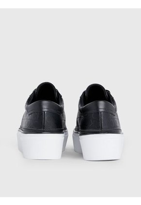 Tenis Negros Con Plataforma Y Monograma