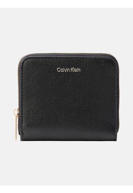 Billetera Negra Mediana Con Cierre De Cremallera Calvin Klein