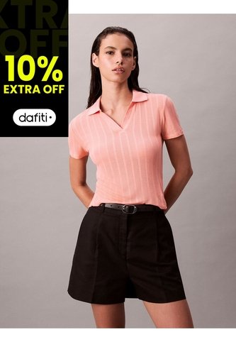 Polo Beige De Punto Pointelle Calvin Klein Calvin Klein