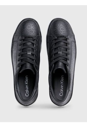 Tenis Negros Con Plataforma Y Monograma