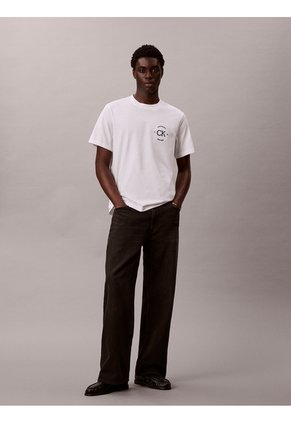 Camiseta Blanca Con Estampado Gráfico Calvin Klein