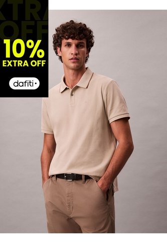 Polo Blanco De Manga Corta En Tejido Piqué Calvin Klein Calvin Klein