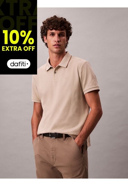Polo Blanco De Manga Corta En Tejido Piqué Calvin Klein